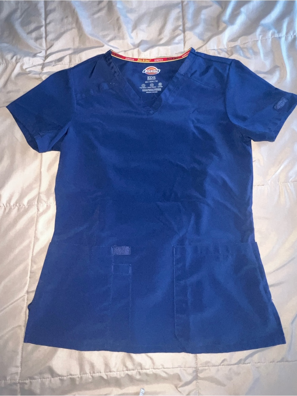 Dickies Women's Royal Blue V-Neck Short Sleeve Scrub Top